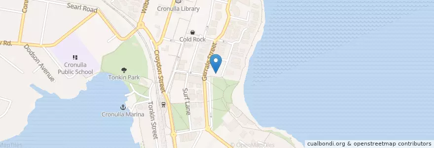 Mapa de ubicacion de Waves en Avustralya, New South Wales, Sutherland Shire Council, Sydney.