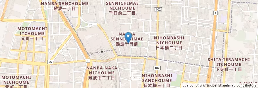 Mapa de ubicacion de 千とせ en Japão, 大阪府, 大阪市, 浪速区.