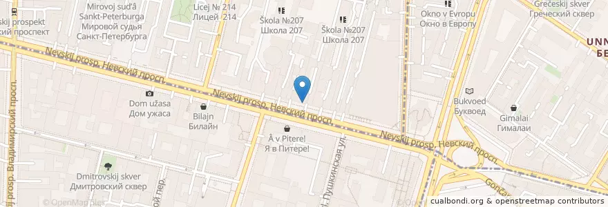 Mapa de ubicacion de Такао en 俄罗斯/俄羅斯, Северо-Западный Федеральный Округ, 列宁格勒州, Санкт-Петербург, Центральный Район.