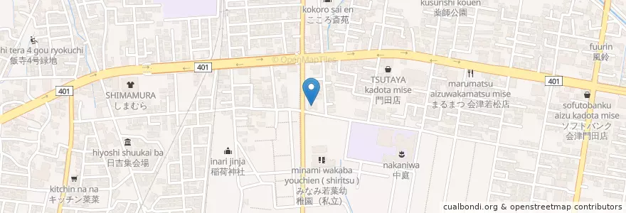 Mapa de ubicacion de 医療法人信知会 いとう内科消化器科クリニック en Japon, Préfecture De Fukushima, 会津若松市.