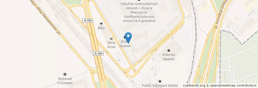 Mapa de ubicacion de Асна en Россия, Центральный Федеральный Округ, Москва, Северный Административный Округ, Тимирязевский Район.