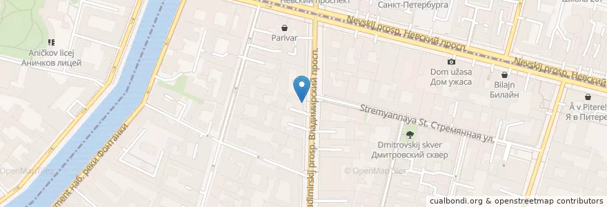Mapa de ubicacion de Villa Aston en Rusia, Северо-Западный Федеральный Округ, Óblast De Leningrado, San Petersburgo, Центральный Район.