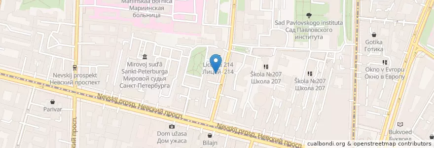 Mapa de ubicacion de У Артура en Rusia, Северо-Западный Федеральный Округ, Óblast De Leningrado, San Petersburgo, Центральный Район.