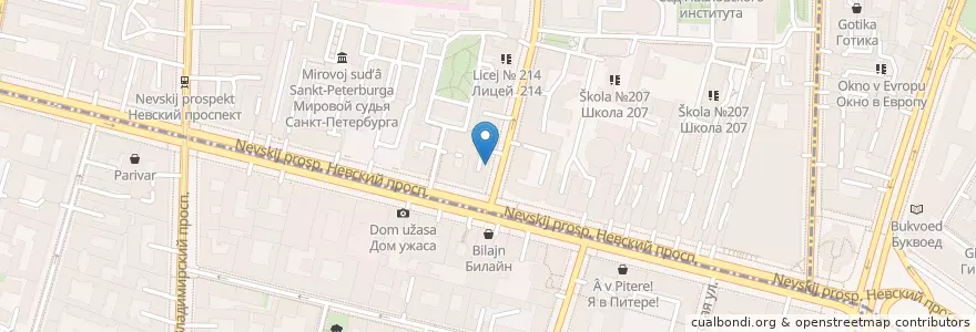 Mapa de ubicacion de Кетовский коммерческий банк en Russie, District Fédéral Du Nord-Ouest, Oblast De Léningrad, Saint-Pétersbourg, Центральный Район.