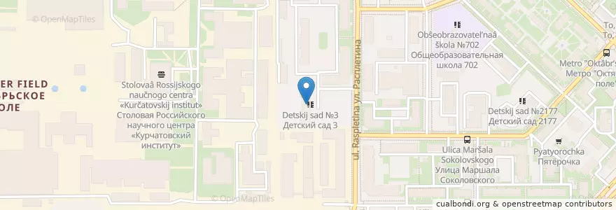 Mapa de ubicacion de Детский сад №3 en Rusland, Centraal Federaal District, Moskou, Северо-Западный Административный Округ, Район Щукино.