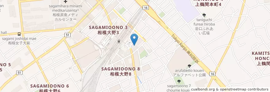 Mapa de ubicacion de ウエルシア en Japan, Kanagawa Prefecture, Sagamihara, Minami Ward.