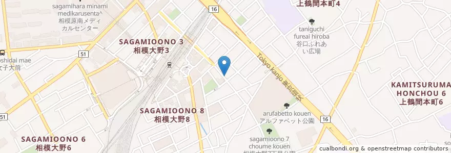 Mapa de ubicacion de 木村医院 en Япония, Канагава, Сагамихара, Минами.
