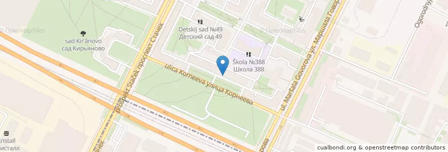 Mapa de ubicacion de Гранти-Мед en Russland, Föderationskreis Nordwest, Oblast Leningrad, Sankt Petersburg, Кировский Район, Нарвский Округ.