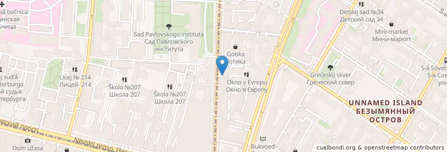 Mapa de ubicacion de Горздрав en Russia, Северо-Западный Федеральный Округ, Oblast' Di Leningrado, San Pietroburgo, Центральный Район.