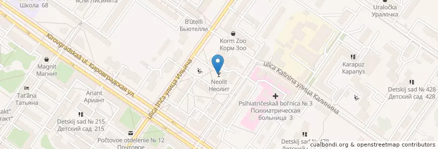 Mapa de ubicacion de Неолит en Rusia, Уральский Федеральный Округ, Свердловская Область, Городской Округ Екатеринбург.