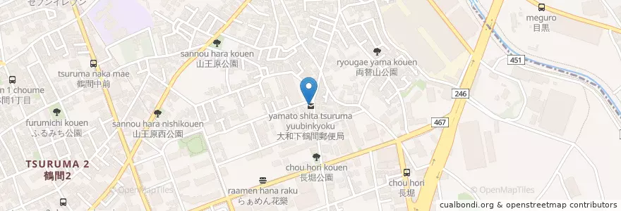 Mapa de ubicacion de 大和下鶴間郵便局 en Japón, Prefectura De Kanagawa, 大和市.