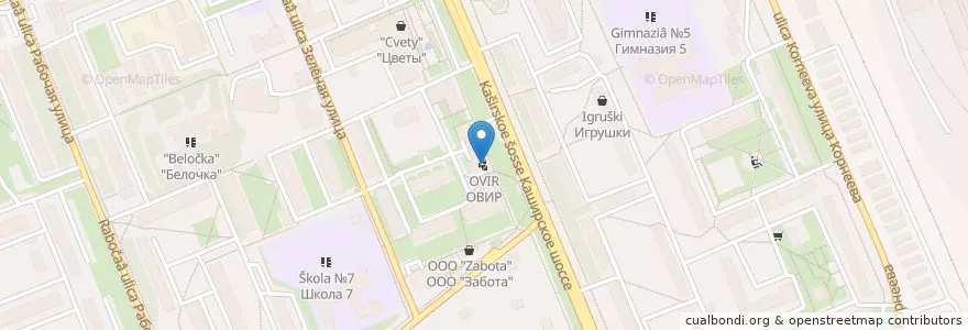 Mapa de ubicacion de ОВИР en Rusia, Distrito Federal Central, Óblast De Moscú, Городской Округ Домодедово.