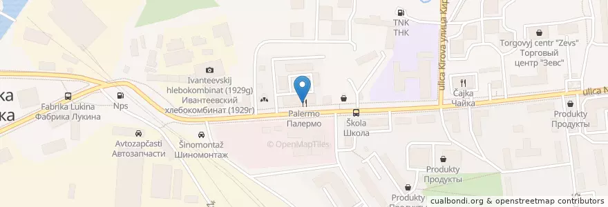 Mapa de ubicacion de Палермо en Rusia, Центральный Федеральный Округ, Московская Область, Городской Округ Ивантеевка.