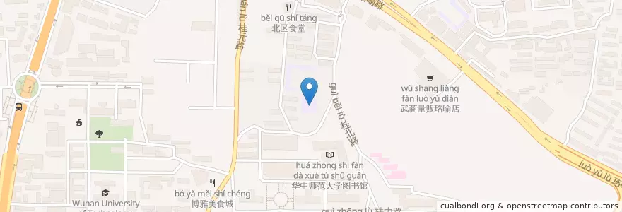 Mapa de ubicacion de 华中师范大学附属幼儿园 en Chine, Hubei, Wuhan, District De Hongshan, 珞南街道.