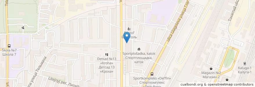 Mapa de ubicacion de Пиццерия «Спутник» en Rusland, Centraal Federaal District, Oblast Kaloega, Городской Округ Калуга.