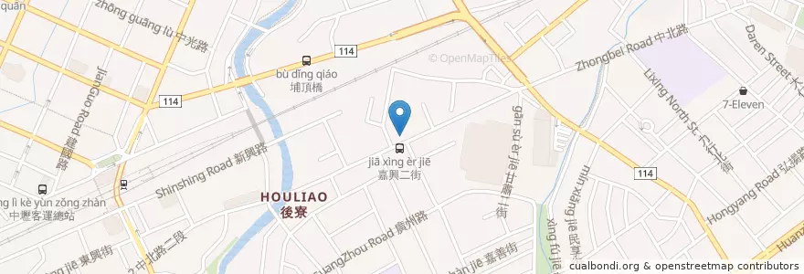 Mapa de ubicacion de 中國信託商業銀行 en Taiwan, 桃園市, 中壢區.