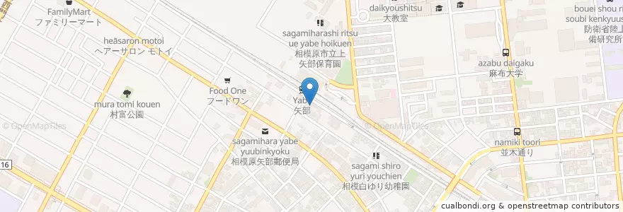 Mapa de ubicacion de オリジン弁当 矢部店 en Japón, Prefectura De Kanagawa, 相模原市, Barrio Chuo.