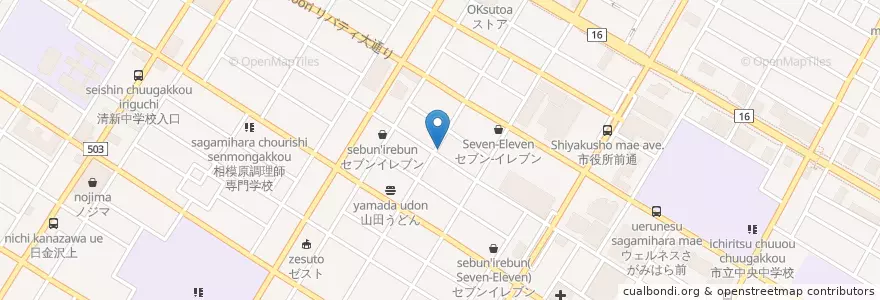 Mapa de ubicacion de つわの en Japonya, 神奈川県, 相模原市, 中央区.