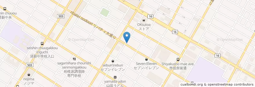 Mapa de ubicacion de まぐろ亭 (Magurotei) en Japan, Präfektur Kanagawa, 相模原市, 中央区.