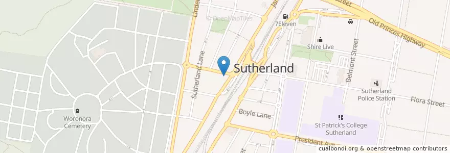 Mapa de ubicacion de Royal Hotel en Australie, Nouvelle Galles Du Sud, Sutherland Shire Council, Sydney.