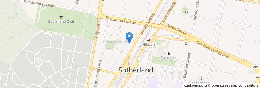 Mapa de ubicacion de Club on East en 오스트레일리아, New South Wales, Sutherland Shire Council, 시드니.