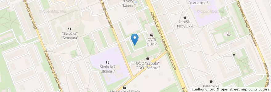 Mapa de ubicacion de Пьяная лавка en روسيا, Центральный Федеральный Округ, محافظة موسكو, Городской Округ Домодедово.