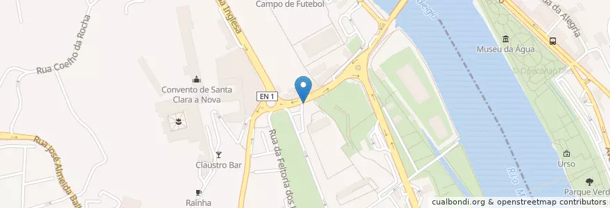 Mapa de ubicacion de Cantinho dos Nobres en Portugal, Centro, Baixo Mondego, Coimbra, Coimbra.