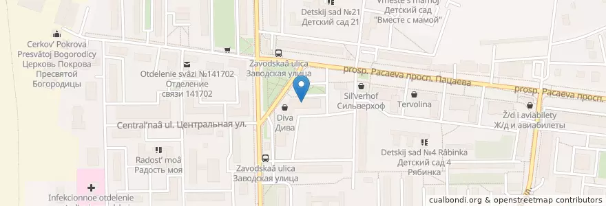 Mapa de ubicacion de Сан-Ремо en Russie, District Fédéral Central, Oblast De Moscou, Городской Округ Долгопрудный.