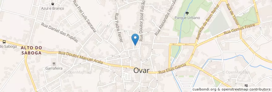 Mapa de ubicacion de Coffee Center en البرتغال, آويرو, الوسطى, فوغا السفلى, Ovar, Ovar, São João, Arada E São Vicente De Pereira Jusã.