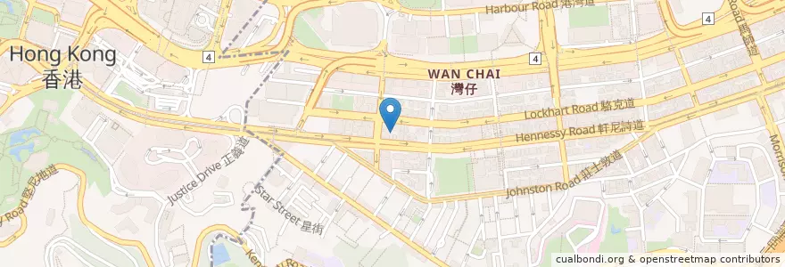 Mapa de ubicacion de ilbelPaese en China, Cantão, Hong Kong, Ilha De Hong Kong, Novos Territórios, 灣仔區 Wan Chai District.