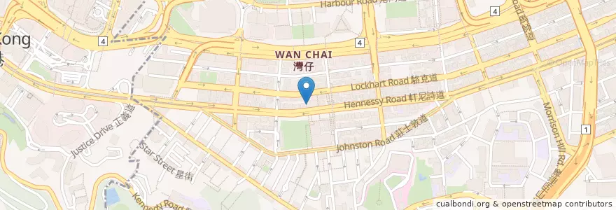 Mapa de ubicacion de The Spaghetti House en Cina, Guangdong, Hong Kong, Hong Kong, Nuovi Territori, 灣仔區 Wan Chai District.