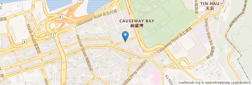 Mapa de ubicacion de Watami en 中国, 广东省, 香港, 香港島, 新界, 灣仔區.