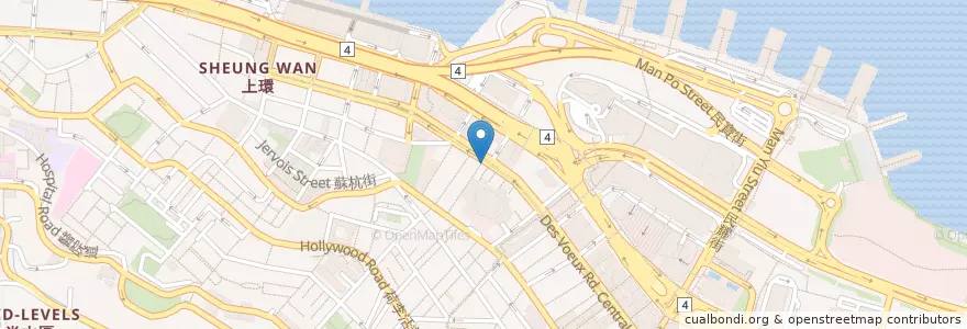 Mapa de ubicacion de 中國銀行機利文街分行 Bank of China Gilman Street Branch en China, Cantão, Hong Kong, Ilha De Hong Kong, Novos Territórios, 中西區 Central And Western District.