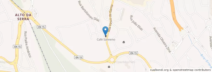 Mapa de ubicacion de Café Sanremo en Portugal, Norte, Porto, Área Metropolitana Do Porto, Valongo, Valongo.