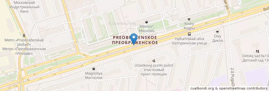 Mapa de ubicacion de Preobrazhenskoye District en Russia, Central Federal District, Moscow, Eastern Administrative Okrug, Preobrazhenskoye District.