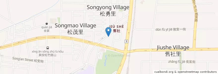 Mapa de ubicacion de 松竹市場 en 臺灣, 臺中市, 北屯區.