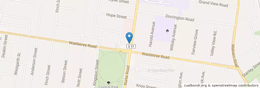 Mapa de ubicacion de Sam's Fish and Chips en Австралия, Виктория, City Of Stonnington.