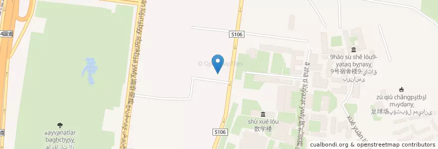 Mapa de ubicacion de 红旗幼儿园قىزىل بايراق يەسلىسى en Chine, Xinjiang, 乌鲁木齐市 / Ürümqi / ئۈرۈمچى, 天山区 تەڭرىتاغ رايونى, 胜利路街道.