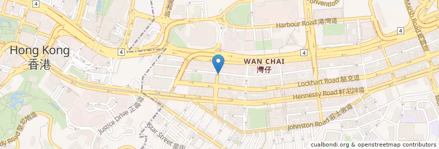 Mapa de ubicacion de Sushi One en 中国, 広東省, 香港, 香港島, 新界, 灣仔區 Wan Chai District.