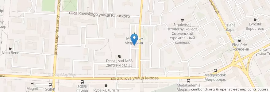 Mapa de ubicacion de ООО "Шашмурина" en Rusland, Centraal Federaal District, Oblast Smolensk, Смоленский Район, Городской Округ Смоленск.