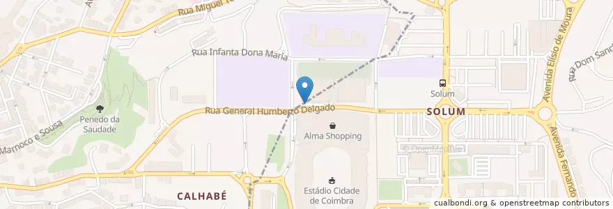 Mapa de ubicacion de Parque de Estacionamento Subterrâneo Dolce Vita en Португалия, Центральный Регион, Baixo Mondego, Coimbra, Coimbra, Sé Nova, Santa Cruz, Almedina E São Bartolomeu.