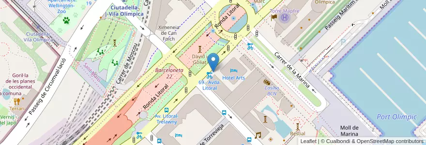 Mapa de ubicacion de 13 - Avinguda Litoral 16 en Sepanyol, Catalunya, Barcelona, Barcelonès, Barcelona.