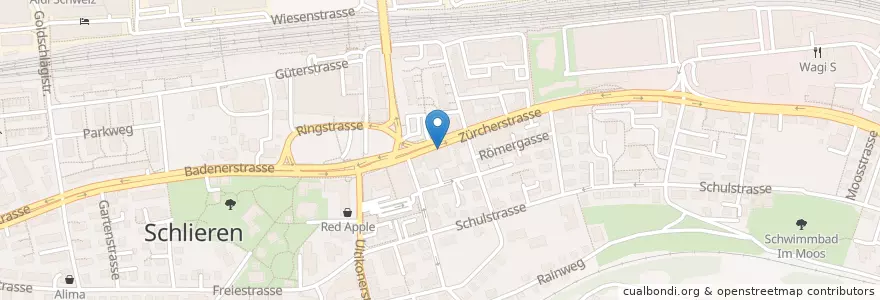Mapa de ubicacion de Restaurant Fabiana en İsviçre, Zürih, Bezirk Dietikon, Schlieren.