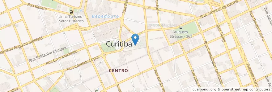 Mapa de ubicacion de Café do Paço en Brésil, Région Sud, Paraná, Região Geográfica Intermediária De Curitiba, Região Metropolitana De Curitiba, Microrregião De Curitiba, Curitiba.