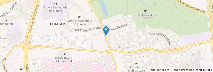 Mapa de ubicacion de Junta de Freguesia do Lumiar en Portugal, Área Metropolitana De Lisboa, Lisboa, Grande Lisboa, Lisboa, Lumiar.
