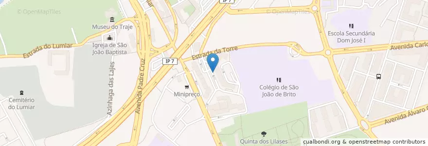 Mapa de ubicacion de Praça de Táxis do Lumiar en Португалия, Área Metropolitana De Lisboa, Лиссабон, Grande Lisboa, Лиссабон, Lumiar.