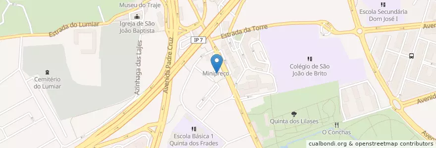 Mapa de ubicacion de Santander Totta en Portugal, Metropolregion Lissabon, Lissabon, Großraum Lissabon, Lissabon, Lumiar.