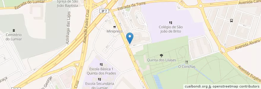 Mapa de ubicacion de A Padaria Portuguesa en Portekiz, Área Metropolitana De Lisboa, Lisboa, Grande Lisboa, Lizbon, Lumiar.