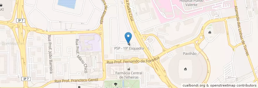 Mapa de ubicacion de PSP - 19º Esquadra en پرتغال, Área Metropolitana De Lisboa, Lisboa, Grande Lisboa, لیسبون, Lumiar.