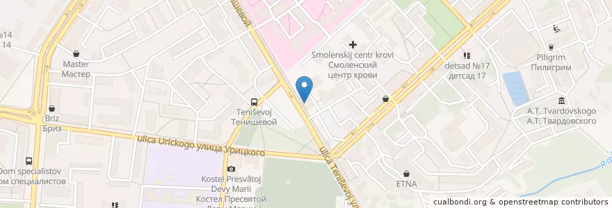 Mapa de ubicacion de Рандеву en Rusia, Distrito Federal Central, Óblast De Smolensk, Смоленский Район, Городской Округ Смоленск.